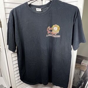Vintage Firefighter Graphic T-Shirt Men's XL Gildan Once Always Fire Fighter Tee